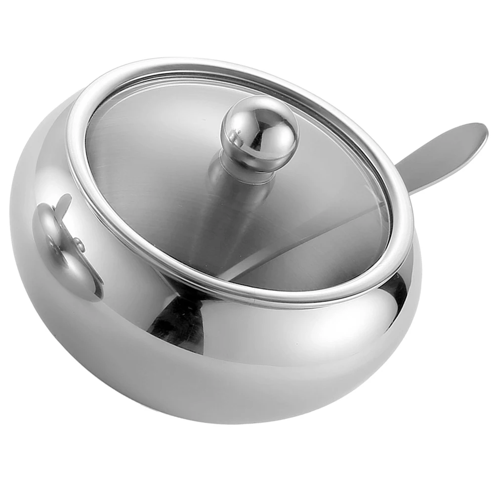 

Small 304 Stainless Steel Kitchen Seasoning Jar Sugar Container Salt Bowl Spice Holder Visible Cube Storage Canisters Set Modern