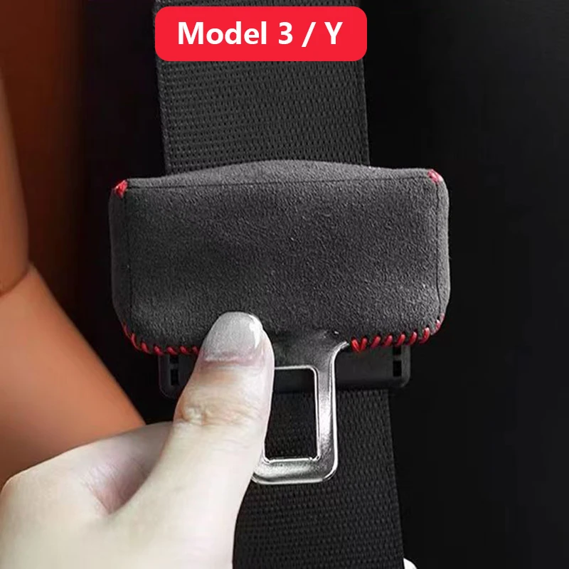 Model Y Suede Seat Belts Buckle Cover Protector for Tesla Model 3 Y 2016 2019 2022 Car Accessories Interior Decoration