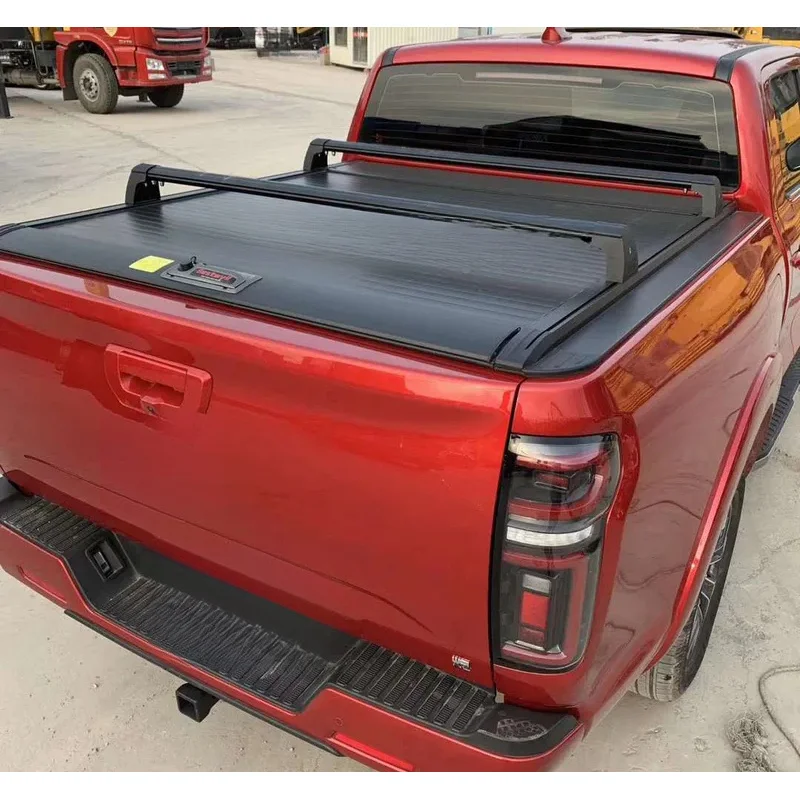 Universal Car Pickup Tonneau Cover Aluminum Alloy Adjustable With Lock Truck Bed Bar G Wall