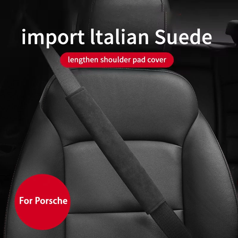 

2PCS Super Suede Leather Car Seat Belt Shoulder Protection Padding Lengthened Shoulder Sleeve Protective Accessories