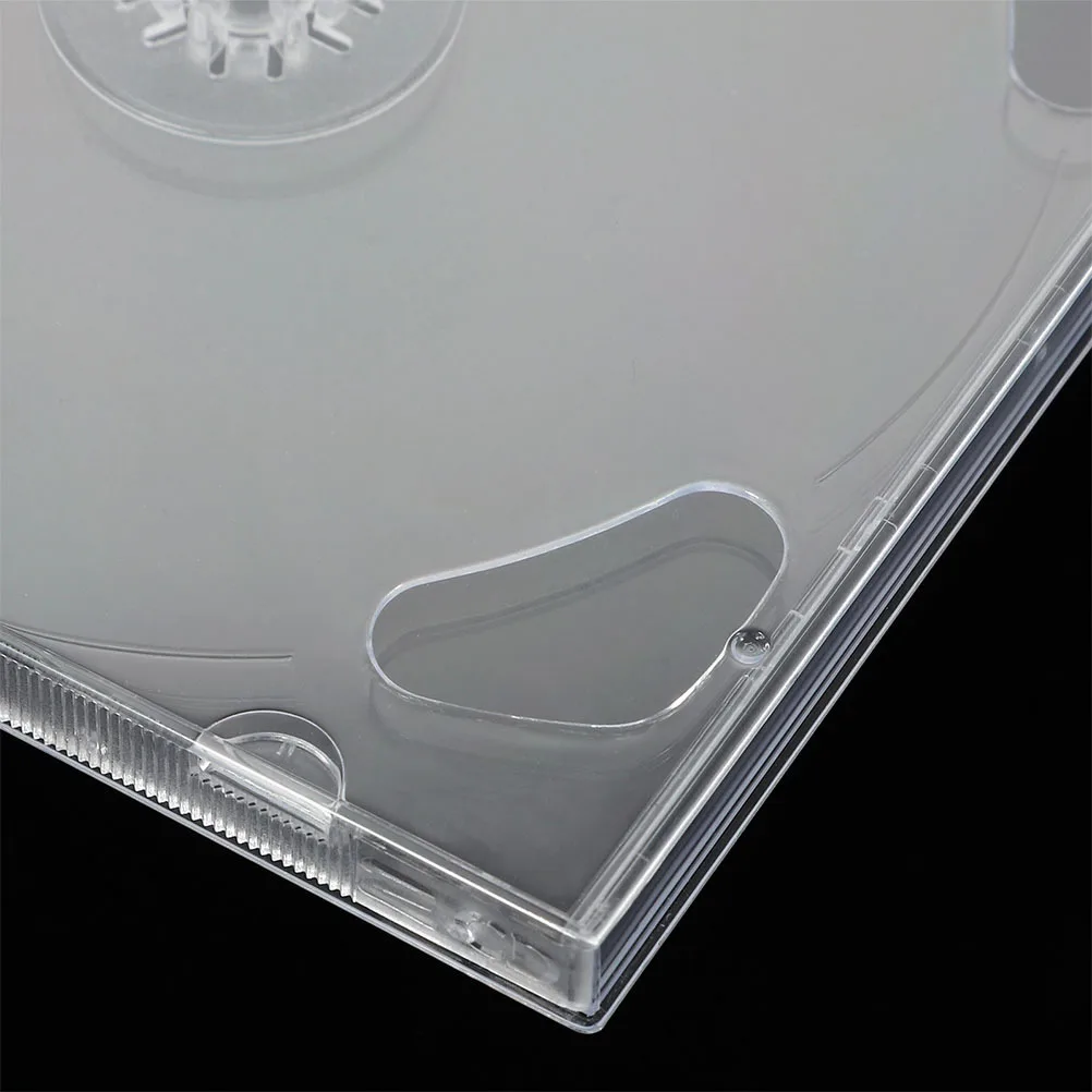 

10Pcs Cd Storage Box Strong Polystyrene Material Smooth Edge Safe Easy Open Close Clear Disc Case for Home Car Travel Use