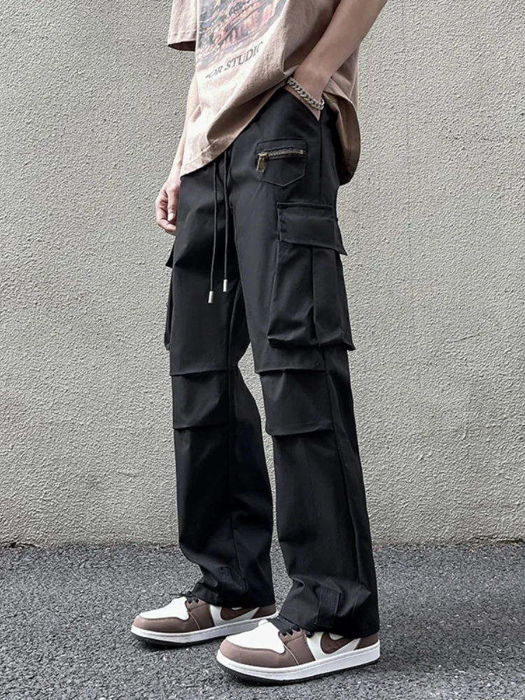 

Мужские брюки American Sle Outdoor Multi-ket Workwear: модные, универсальные, свободного прямого кроя, в стиле High Street, для активного отдыха