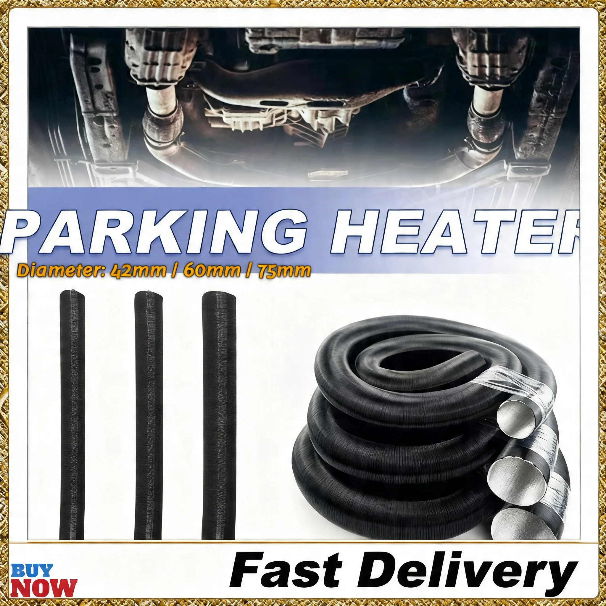 

42mm 60mm 75mm Diameter Air Diesel Parking Heater Duct Pipe Tube Hose For Webasto Eberspacher Car Camper Air Exhaust Pipe