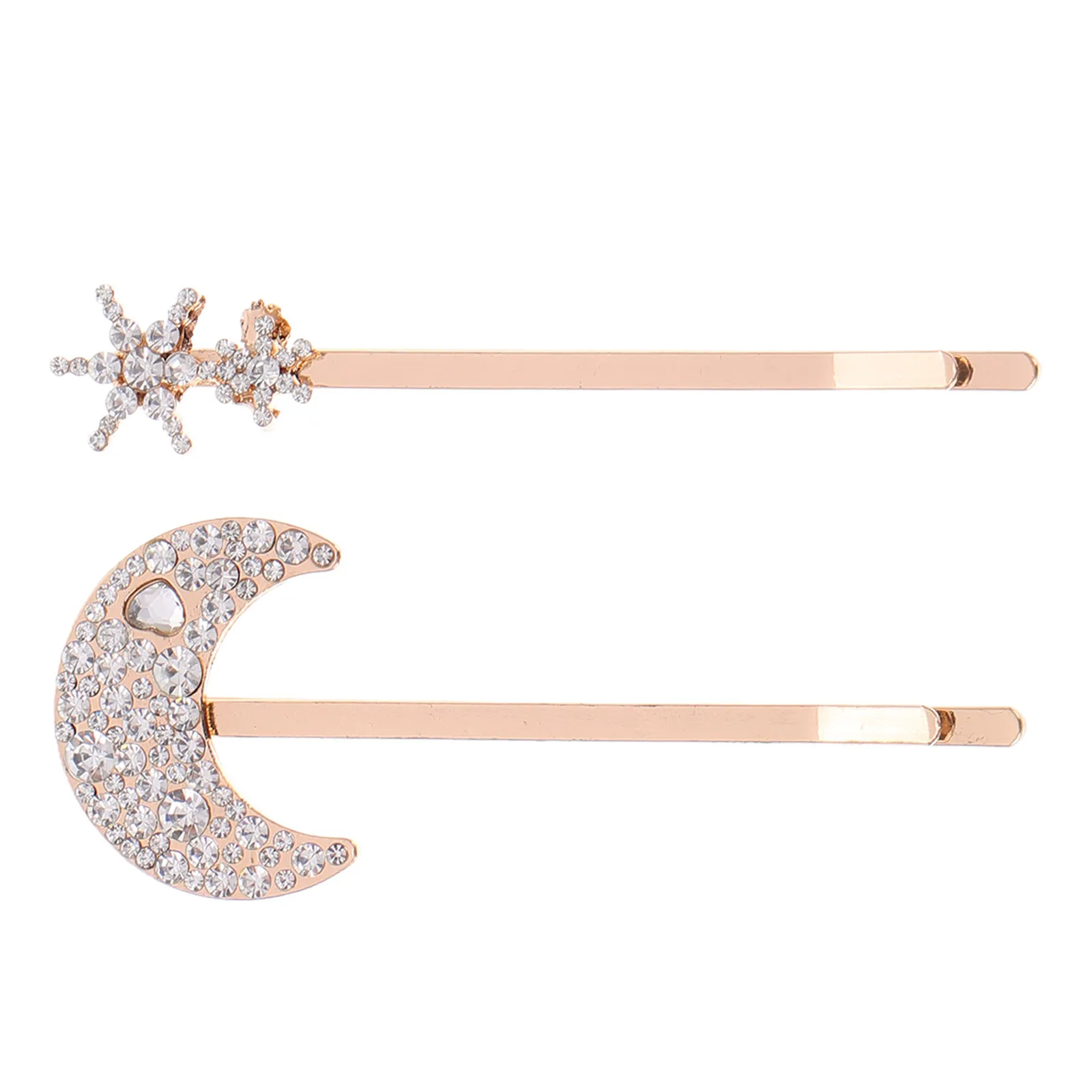 

2Pcs Moon Hairpin Set Zinc Alloy Unique Whimsical Motif Stylish Accessory for Everyday and Special Events Moon Hairpin