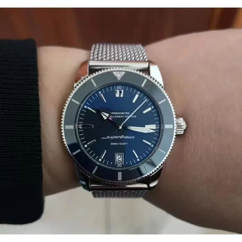 2025 Men's Blue Green Quartz Watches Exquisite Luxury Hamilton Men Best Wristwatch with Stainless Steel Band for Casual Sport