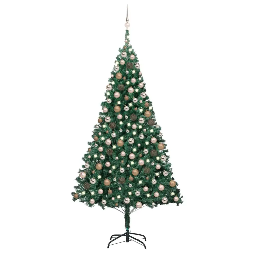 94.5 Artificial Pre-Lit Christmas Tree with Ball Set - Green Holiday Decor