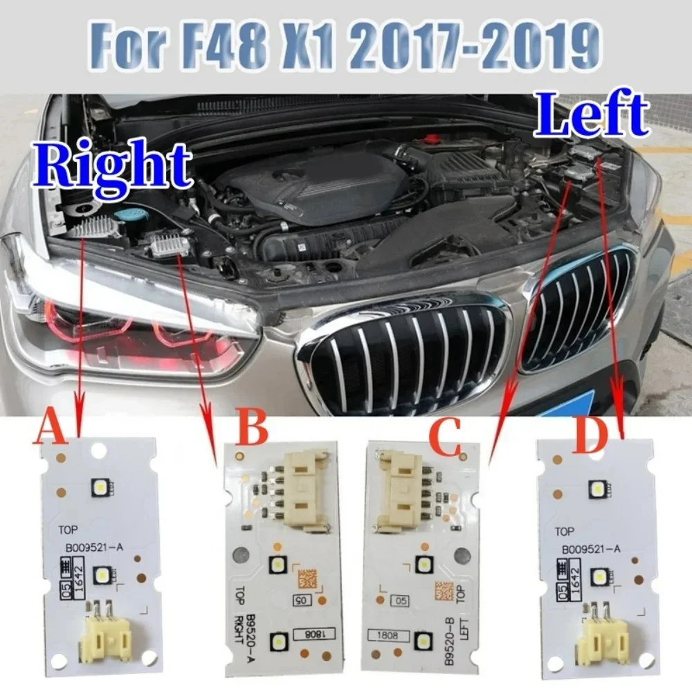 White 63117428792 Angel Eye DRL Board For 2017 2018 2019 BMW X1 F48 LED Headlight DRL Daytime Running Light Module 63117428791