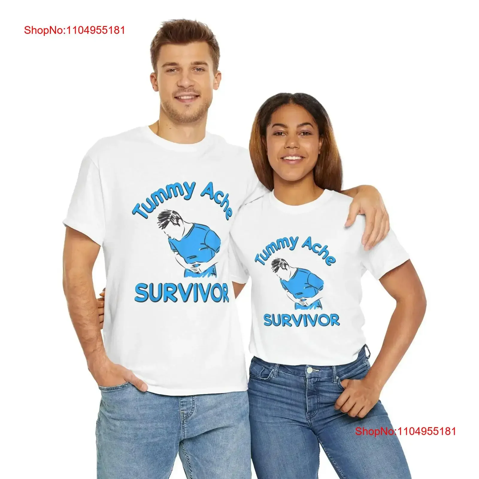 Funny Tummy Ache Survivor T Shirt For Heavy Cotton vintage Washed Top For Everyday Wear Casual streetwear Breathable graphic