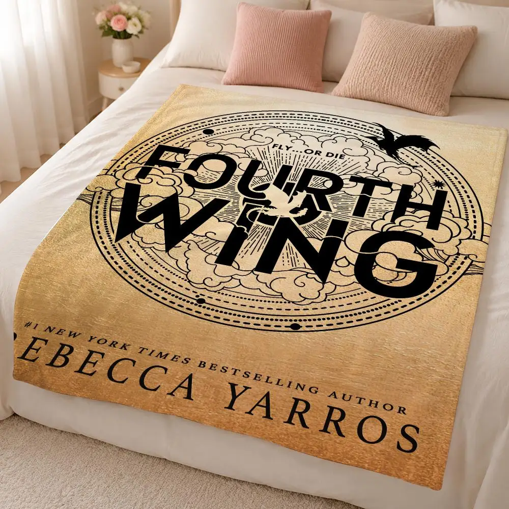 Novel F-Fourth Wing Fantasy Dragon Romance Throw 320g Soft Flannel Fleece Throw Blanket Cover Sofa Bed Dorm Nap Gift