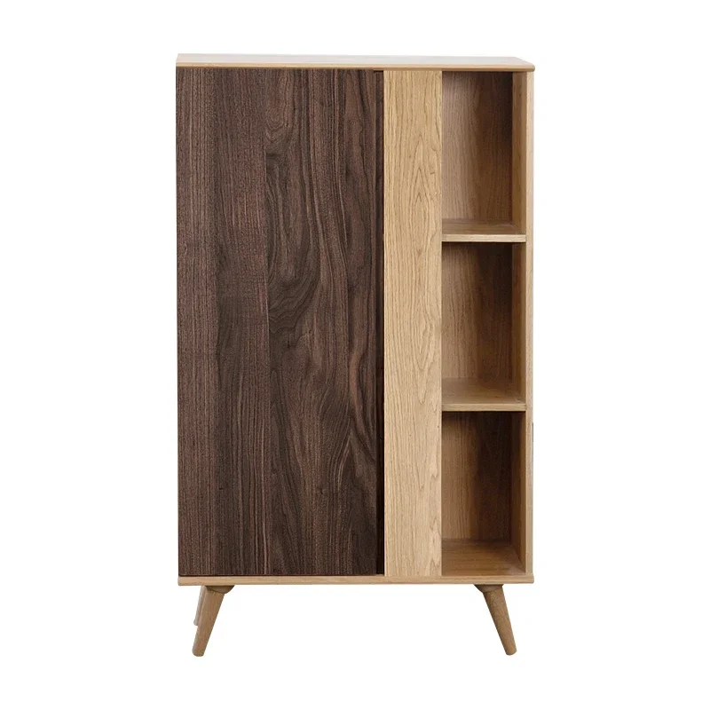 Tea Room Cabinet Black Walnut White Oak Storage Cabinet Modern Simple Storage Cabinet Original Wood New Chinese Short Bookcase