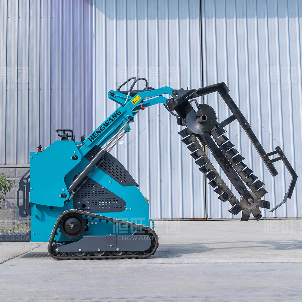 

Mini Skid Steer Loader Small Loader Trencher HW-T460 Farm Garden Crawler Mini Skid Steer Loader Loader Support Customization