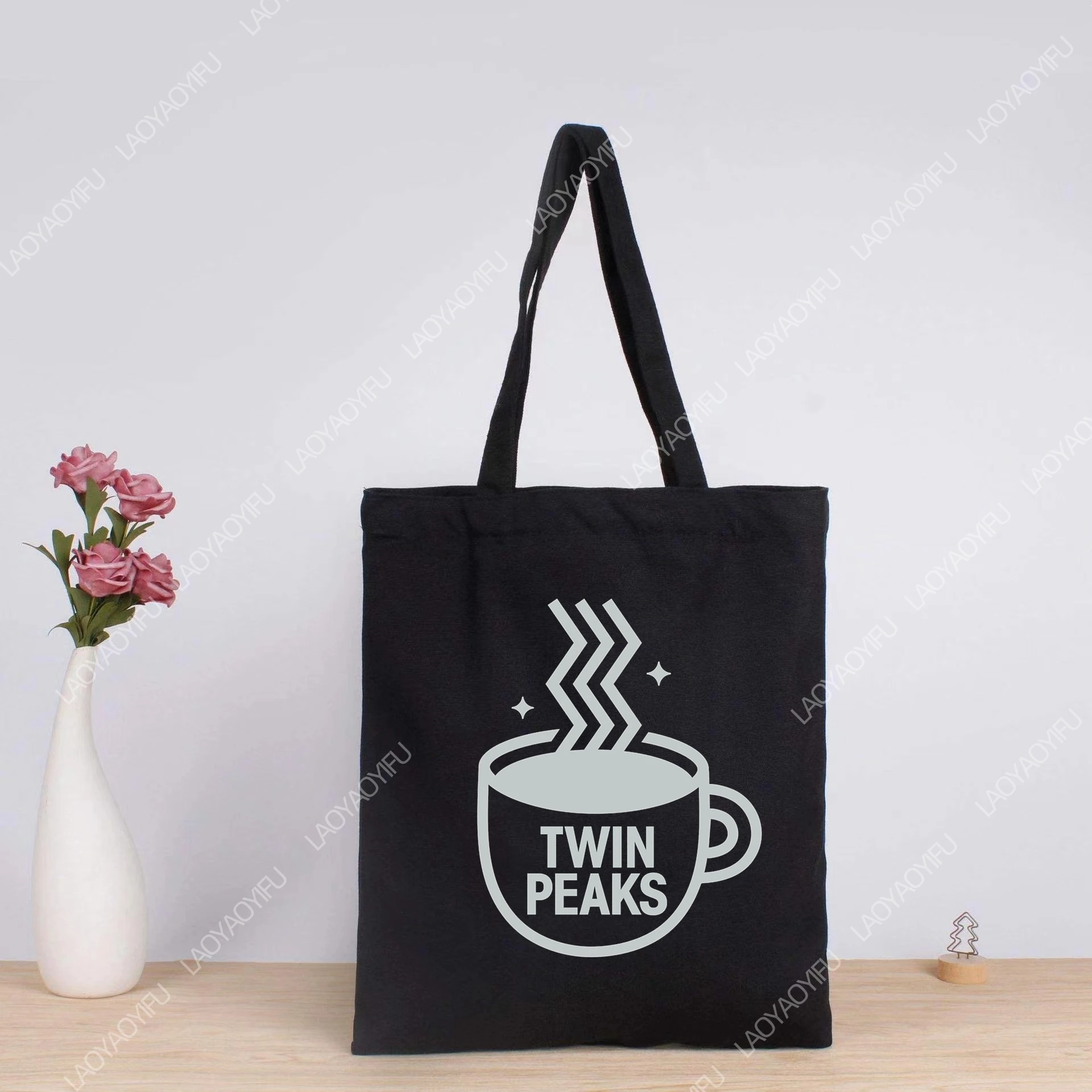 Twin Peaks Movie Tote Bags for Student Cloth Bag Totebag Women Shopper Shopping Aesthetic Woman Canvas Large University Shoulder