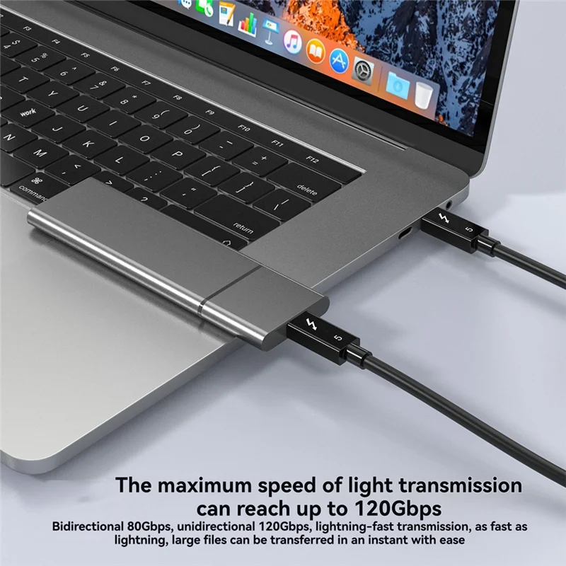 【Last-Chance!】240W PD For Thunderbolt 5 Type C Cable Fast Charging & 120Gbps High-Speed Data USB-C Full-Function Cable