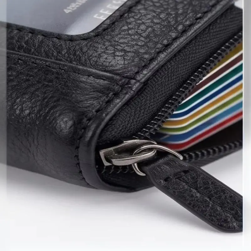 1Pcs Zipper Vertical Handheld Bag Organ Card Bag Korean Edition Portable Women's Short Bank Card Cover Business Card Clip