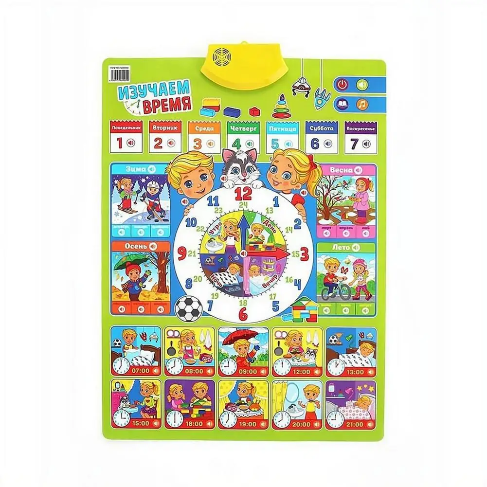 Russian Electronic Interactive Alphabet Wall Chart Talking ABC 123s Music Learning Poster Russia Kids Educational Phonetic Chart