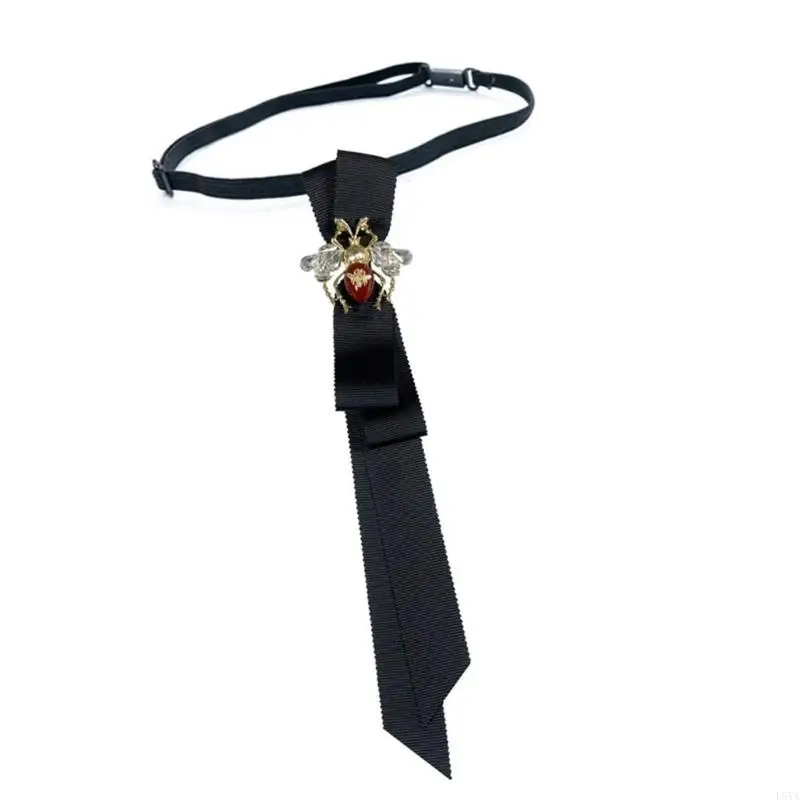 

L5YA Japanese Shirt Tie for Nightclub Party Neck Tie Knotfree School Event Suit Tie for Stage Performances Tie Punk Accessory