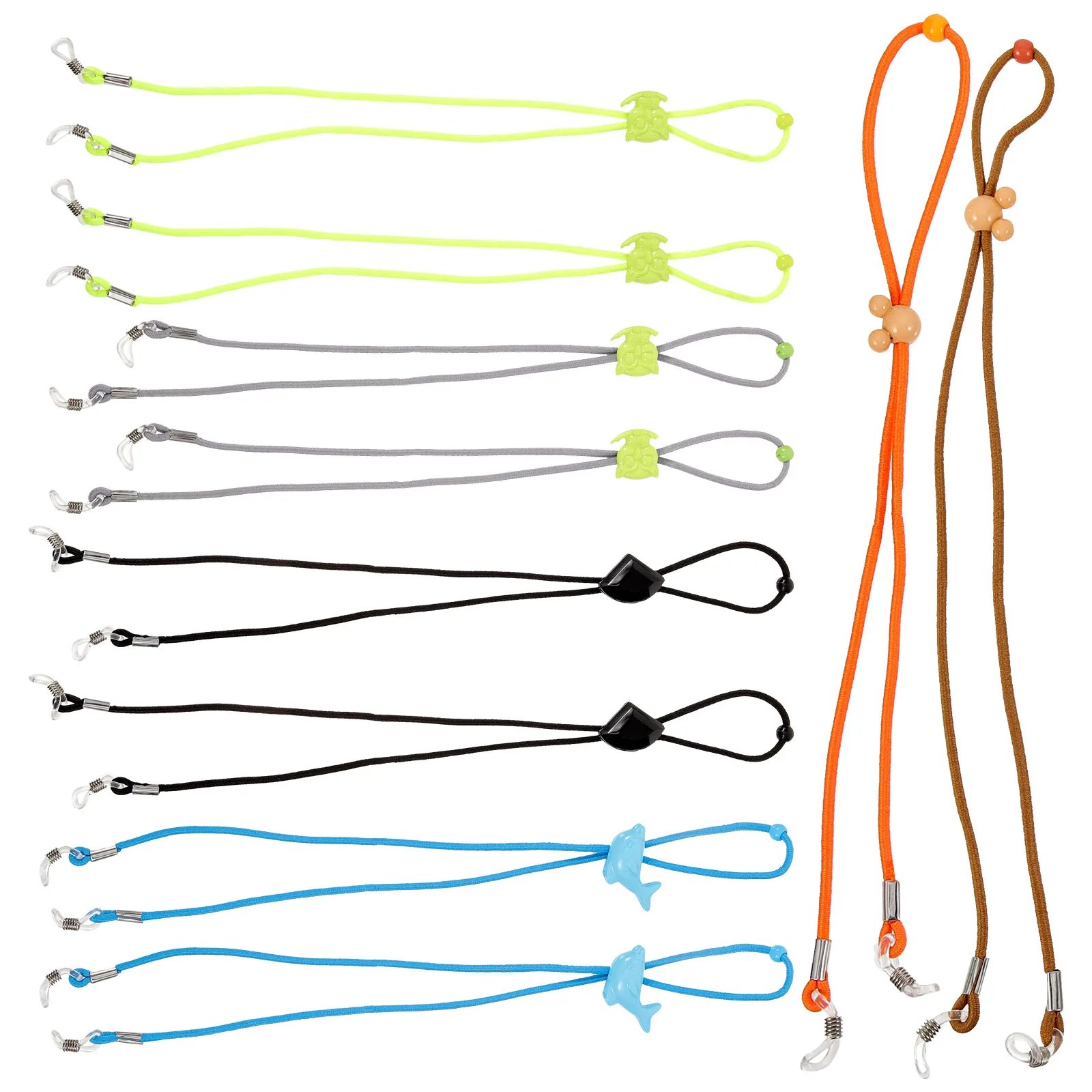 

10pcs Eyeglasses Accessories Kids Cartoon Elastic Glasses Strap Anti Slip Fall Proof Sunglasses Chain For Sports Activities
