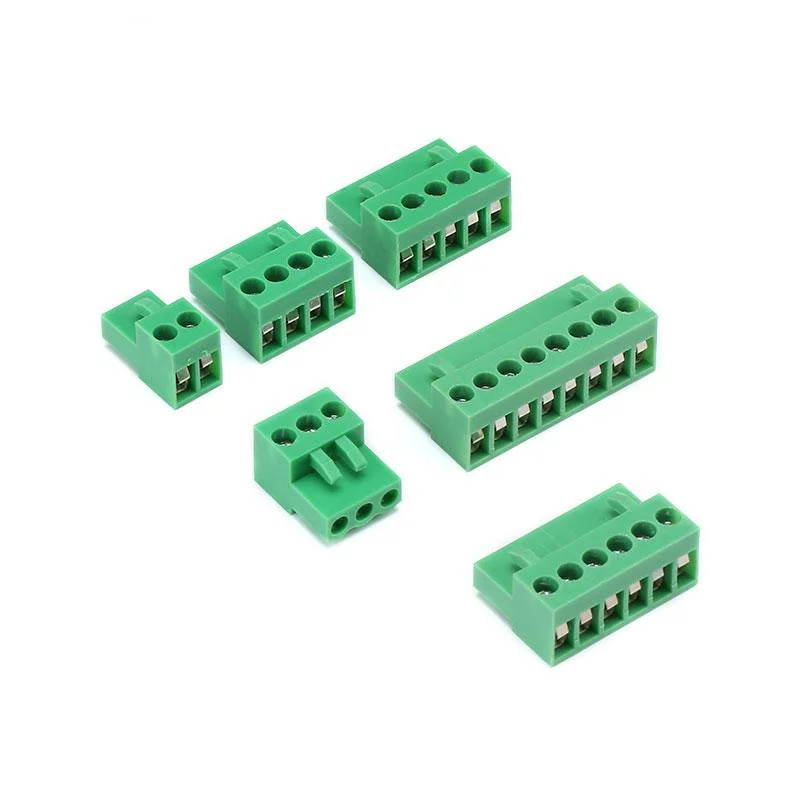 

10pcs 2P/3P/4P/5P/6P/8P Terminal Block Socket HT3.96 Pitch 3.96mm Pluggable Terminal Block 300V 10A Wire Connector Green