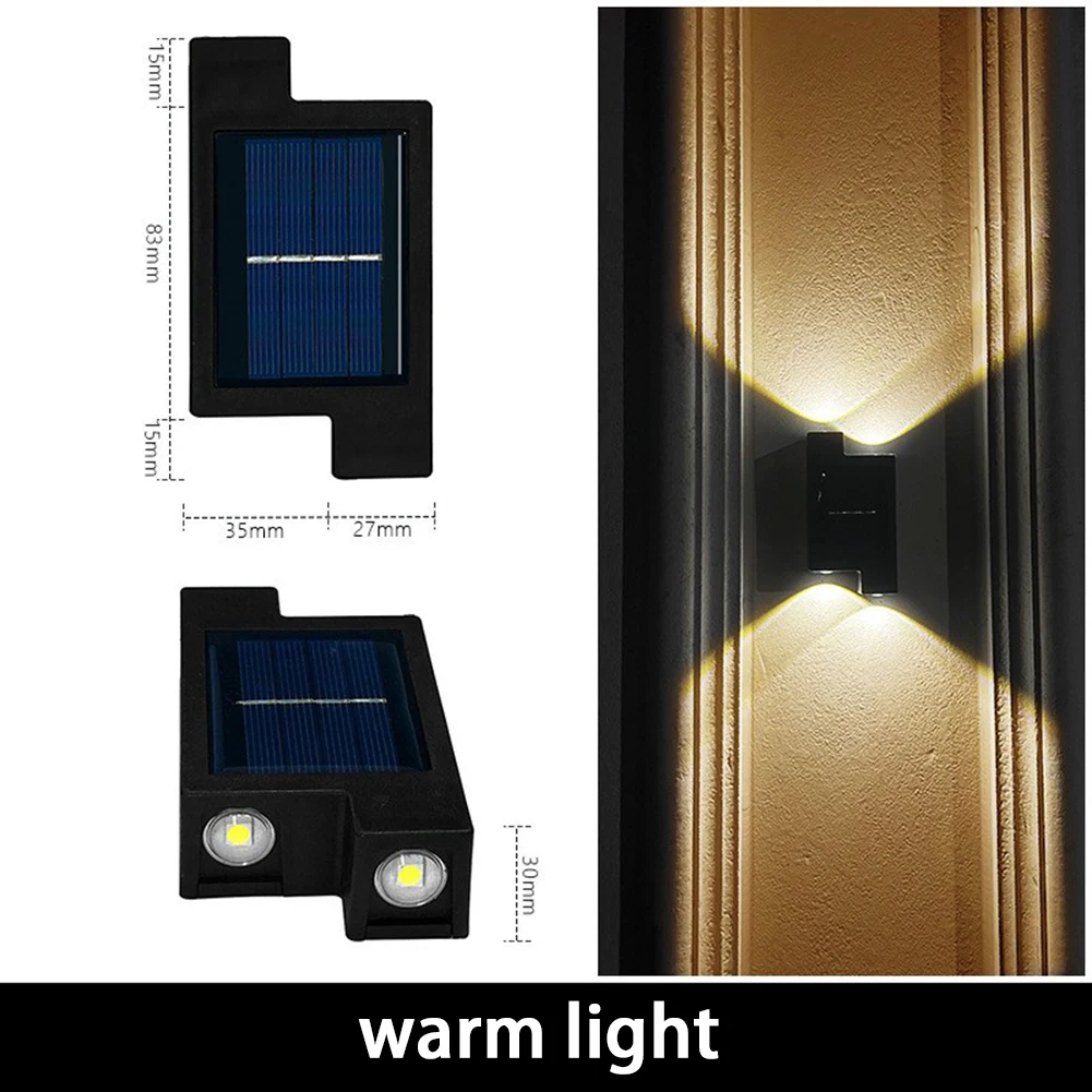 5W 4LED Solar Wall Lamp With 1.2V/600mah Battery IP65 Waterproof Outdoor Up Down Z-shaped Wall Sconces For Garden Balcony Yard