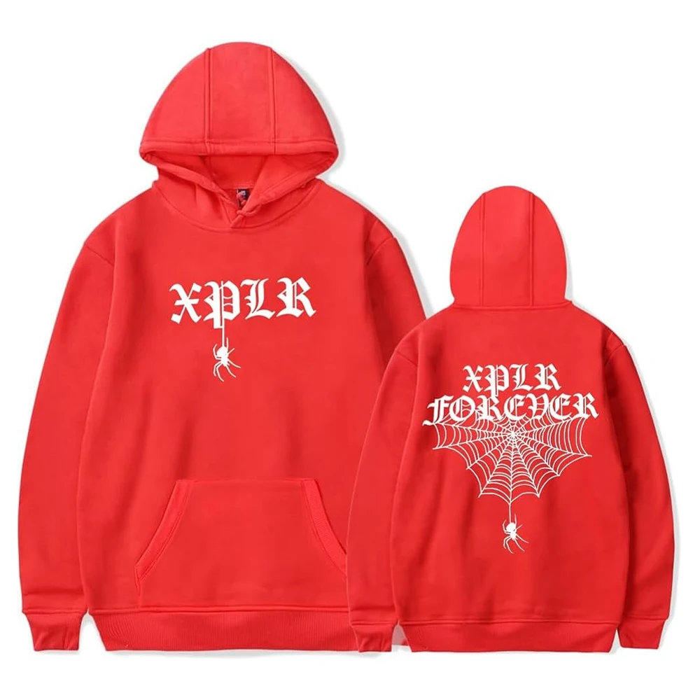 Xplr เสื้อฮู้ดลายแมงมุม, เสื้อคอสเพลย์แนวสตรีทแวร์แฟชั่นมีฮู้ดแขนยาวเสื้อสเวตเชิ้ตมีฮู้ดสำหรับผู้หญิงผู้ชายและผู้หญิง