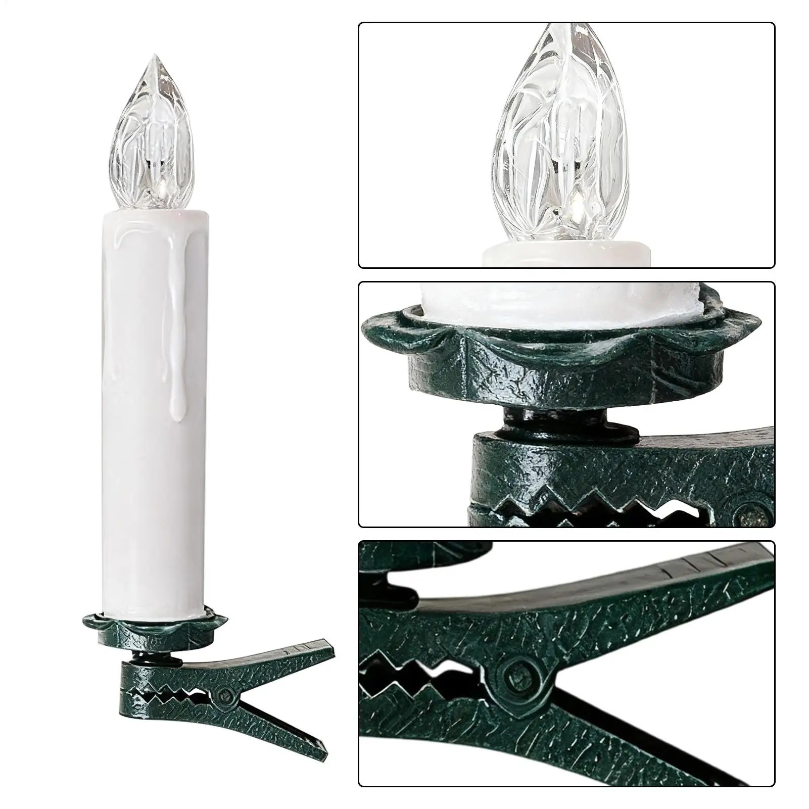 Battery Taper Candles Adjustable Safe Flickering Decor Flameless Taper Candles for Indoor Outdoor Home Window Lawn Birthday