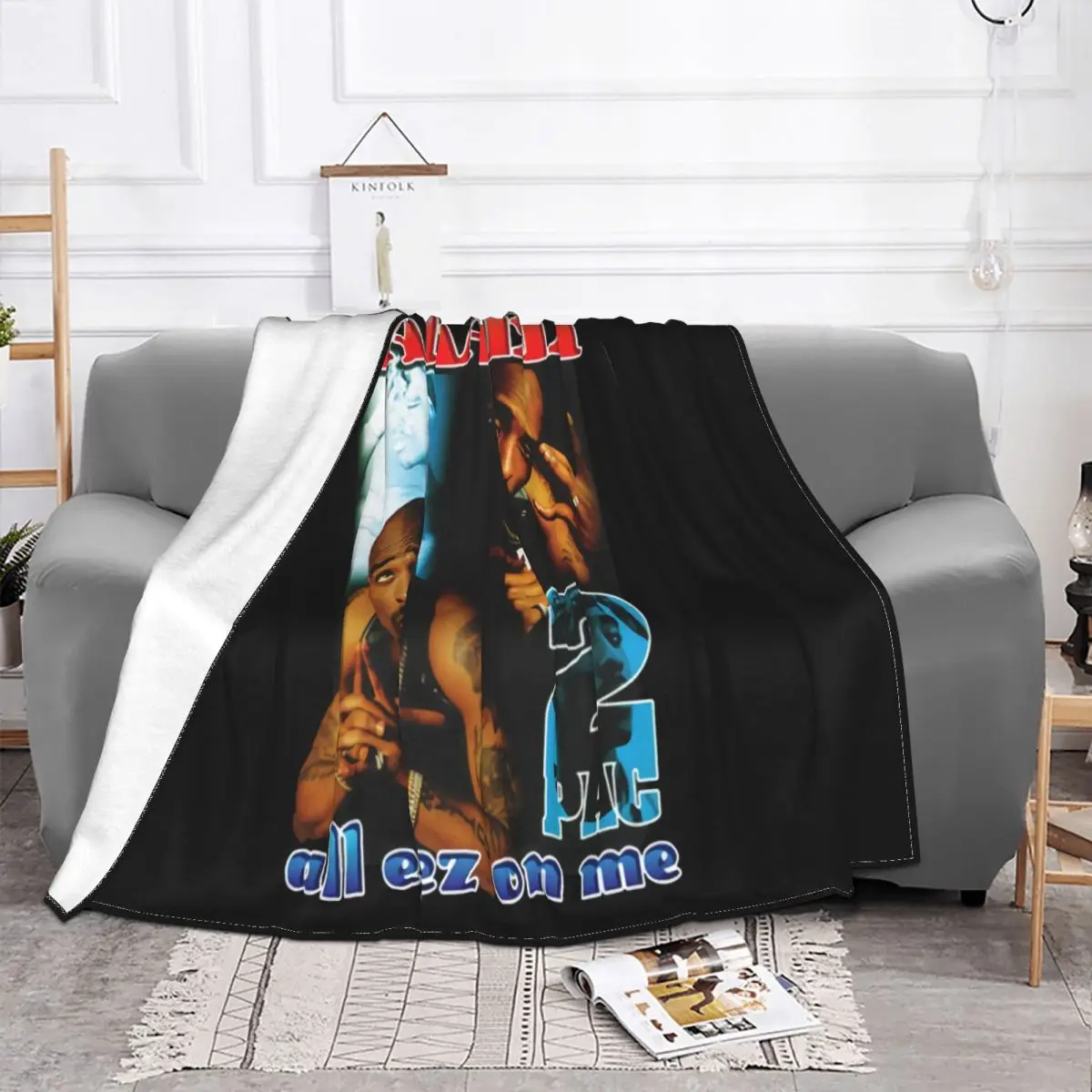 New Maka Vintage Style 90S Rap 2Pac Tupac Size S 2Xl Science Plus Size Girl Adult Straight Throw Blanket