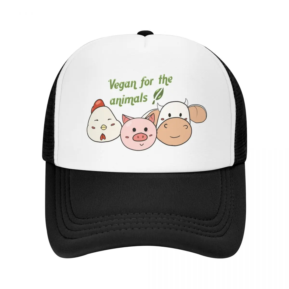 

Vegan for the animals! Baseball Cap Hood Winter hat Hat Man For The Sun Big Size Hat Mens Tennis Women's