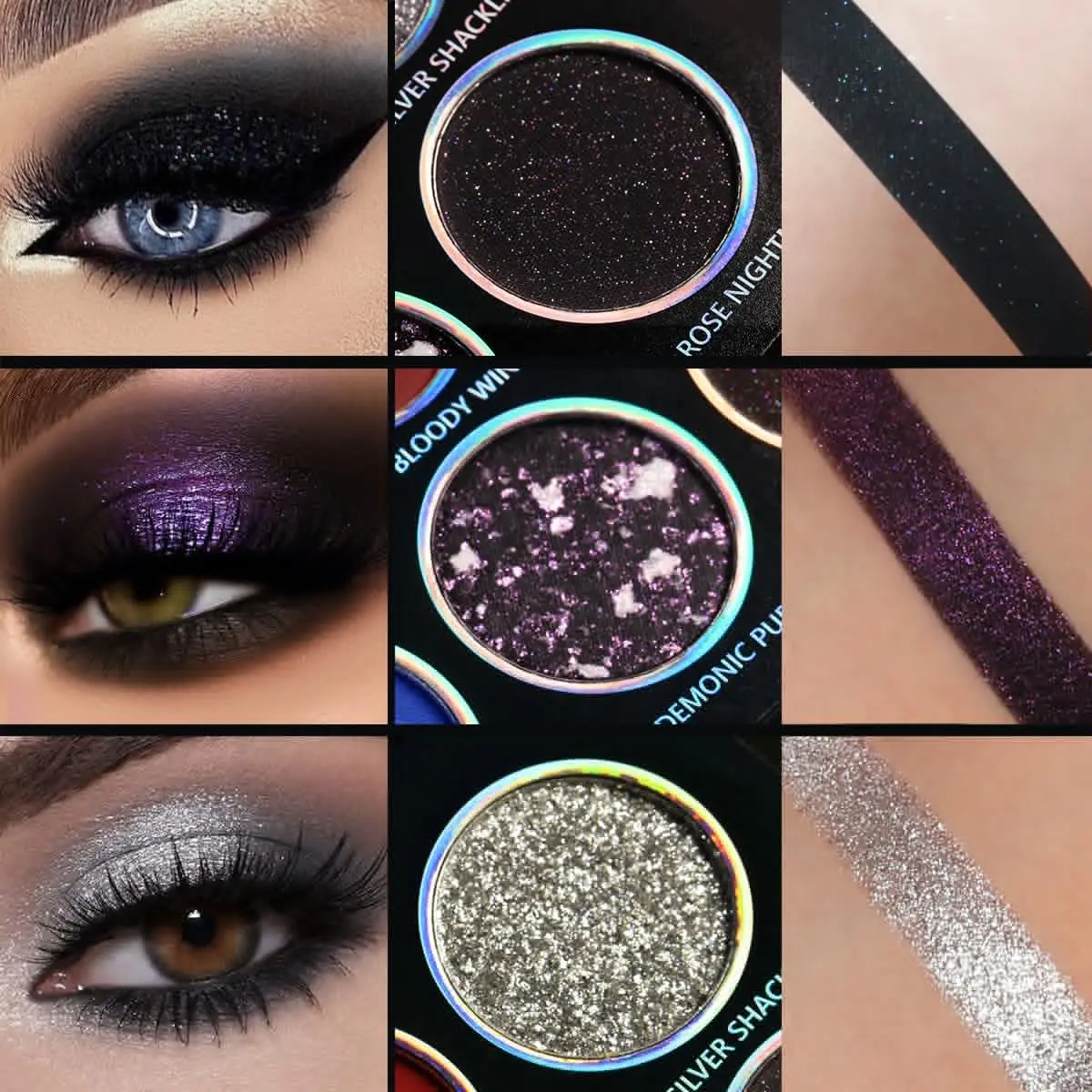 DE'LANCI 12 cores paleta de sombra em pó alto pigmento shimmer metálico gótico esfumaçado sombra de olho flash fino maquiagem duradoura para os olhos