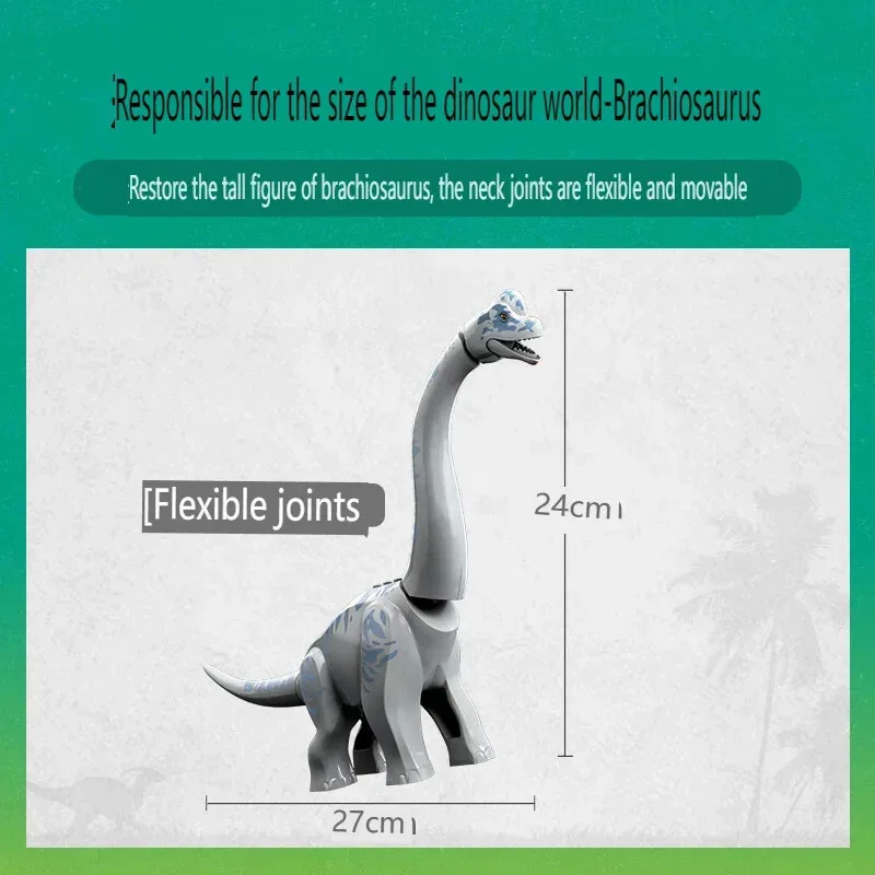 Conjuntos compatíveis dinossauro série mundial blocos de construção brachiosaurus descoberta e árvore plesiosaur montagem brinquedos para crianças 76960