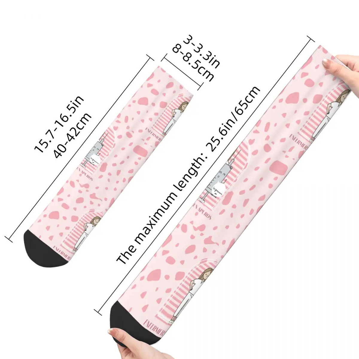 Cute Women\'s Doctor Nurse Dress Socks Enfermera En Apuros Merch Accessories Middle Tube Socks Soft Best Gifts