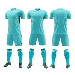 new world cup Short-sleeved football uniform 2024 suit breathable pinhole cloth training and competition uniform