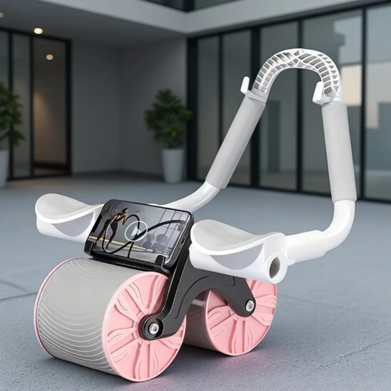 Automatic Rebound, Abdominal Compression, and Abdominal Muscle Training Tool for Home Use with Elbow Support Rollers Ab Rollers