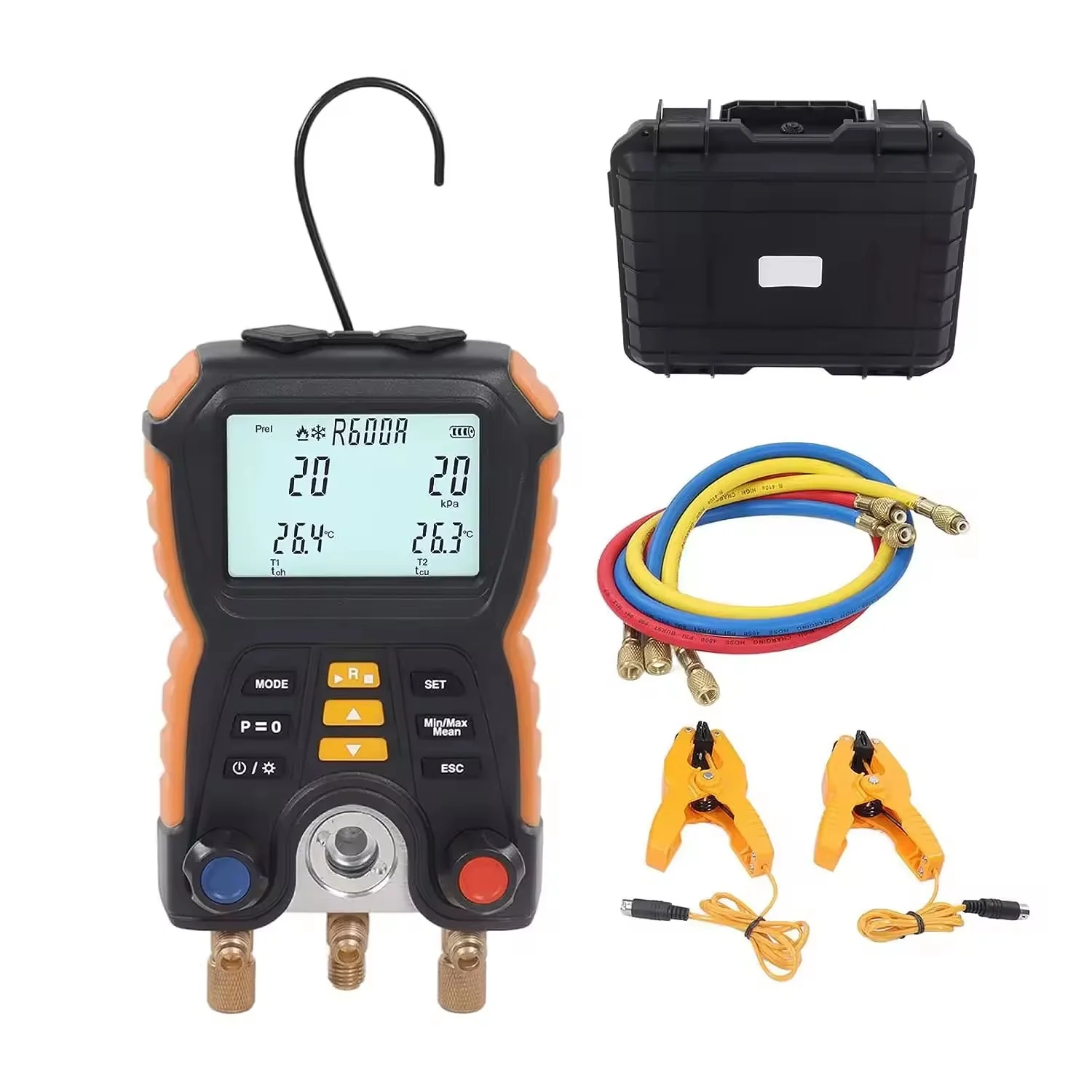 Digital Refrigeration Vacuum Gauge Meter Temperature and Superheating Subcooling Manifold Product Category Pressure Gauges