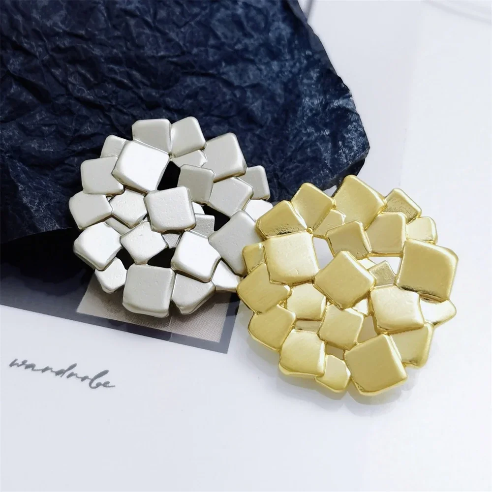 10 Pcs/set Square Design Hollow Irregular Metal Buttons