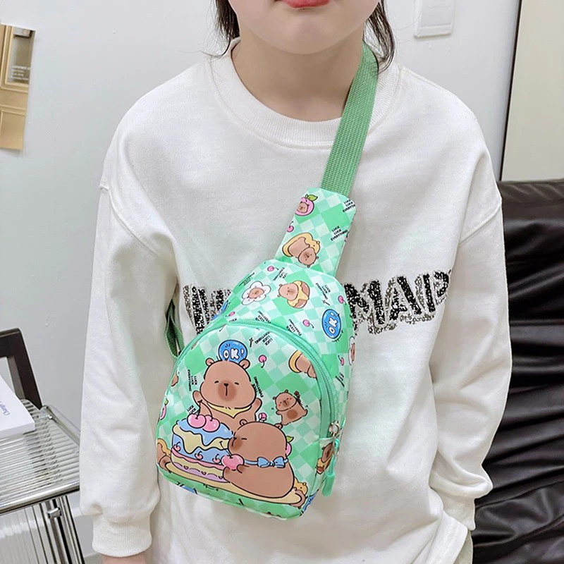 Tas Selempang Bahu Capybara Lucu Tas Dada Boneka Kartun Tas Penyimpanan Multifungsi Dekorasi Rumah Hadiah Anak-anak