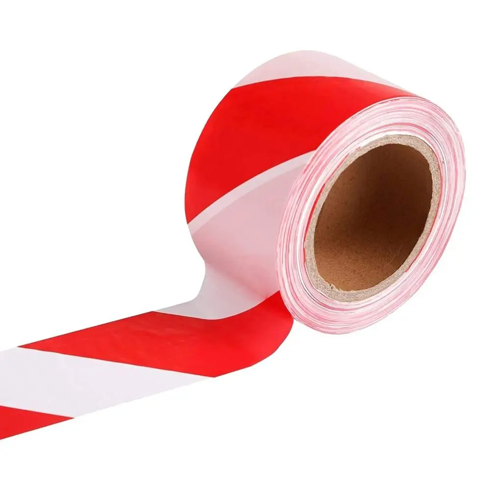 Visibility for Outdoor Construction Barrier Tape Non-Adhesive Red White Barricade Tape Caution Tape Safety Warning Tape