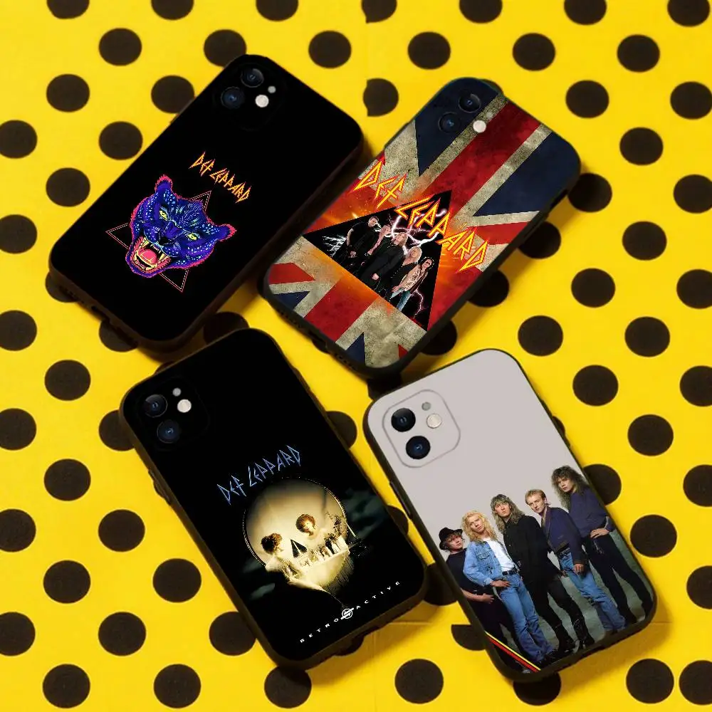 

D-Def Leppard Stand By Me Phone Case For iPhone 16,15,14,13,12,11,Pro,Max,Plus,X,XS,XR,SE,8,7,Mini,Soft Silicone Black Case