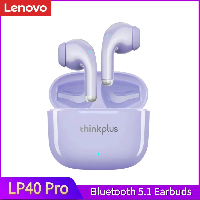 Original Lenovo LP40 Pro TWS Earphones Wireless Bluetooth 5.1 Sport Noise Reduction Headphones Touch Control 250mAH Earphones