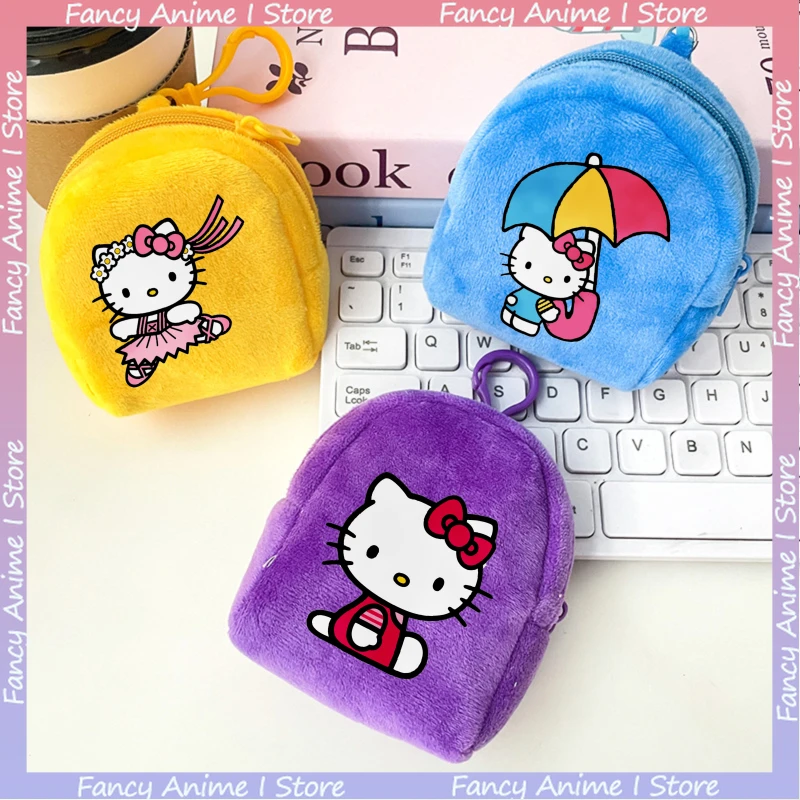 

Забавный милый кошелек для монет «Hello Kitty», милые сумки для хранения денег с принтом, портативный мини-кошелек для монет для девочек, кошелек на молнии, подарки для детской вечеринки