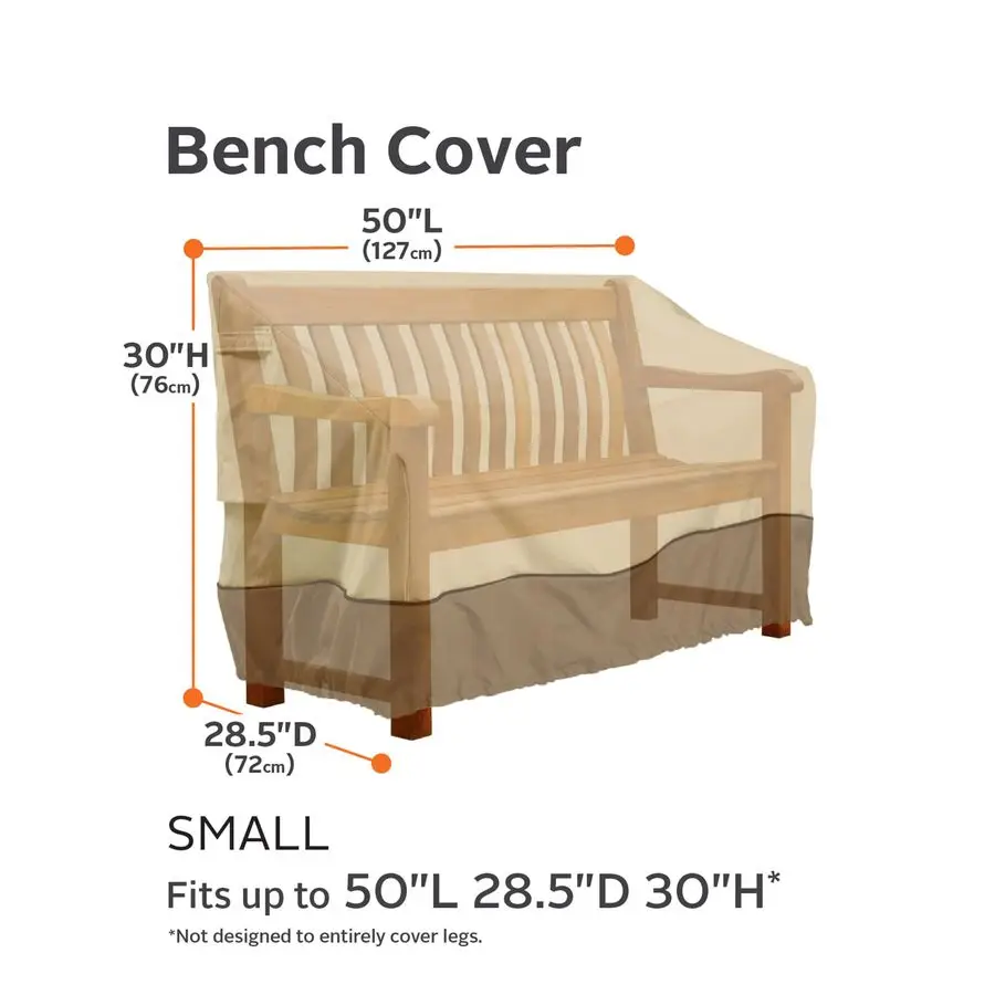 Acessórios Veranda Capa de banco de pátio resistente à água de 50 polegadas, capas para móveis de pátio