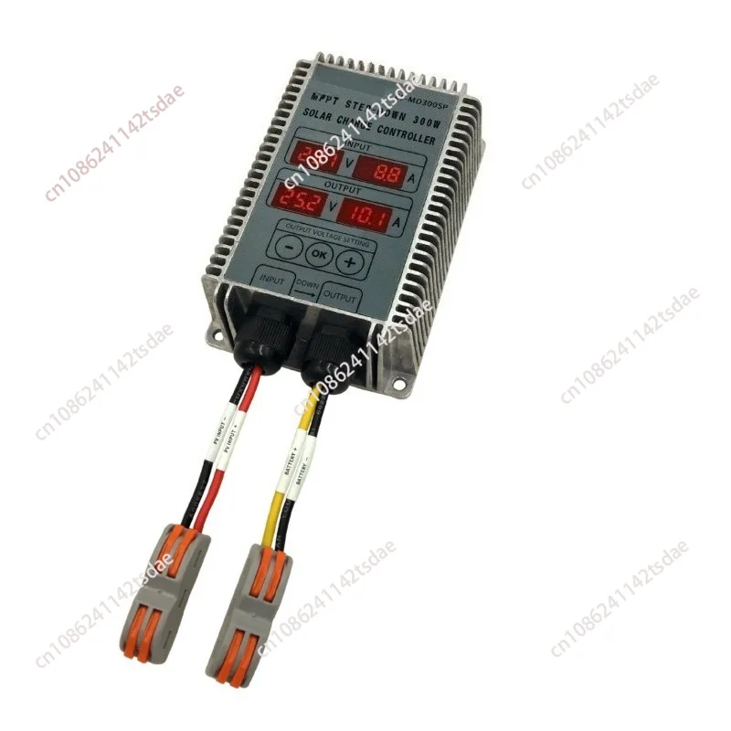 MPPT Solar Charge Controller, 10-30V Adjustable Voltage Step Down Charger with Display for Lithium Iron Phosphate Battery