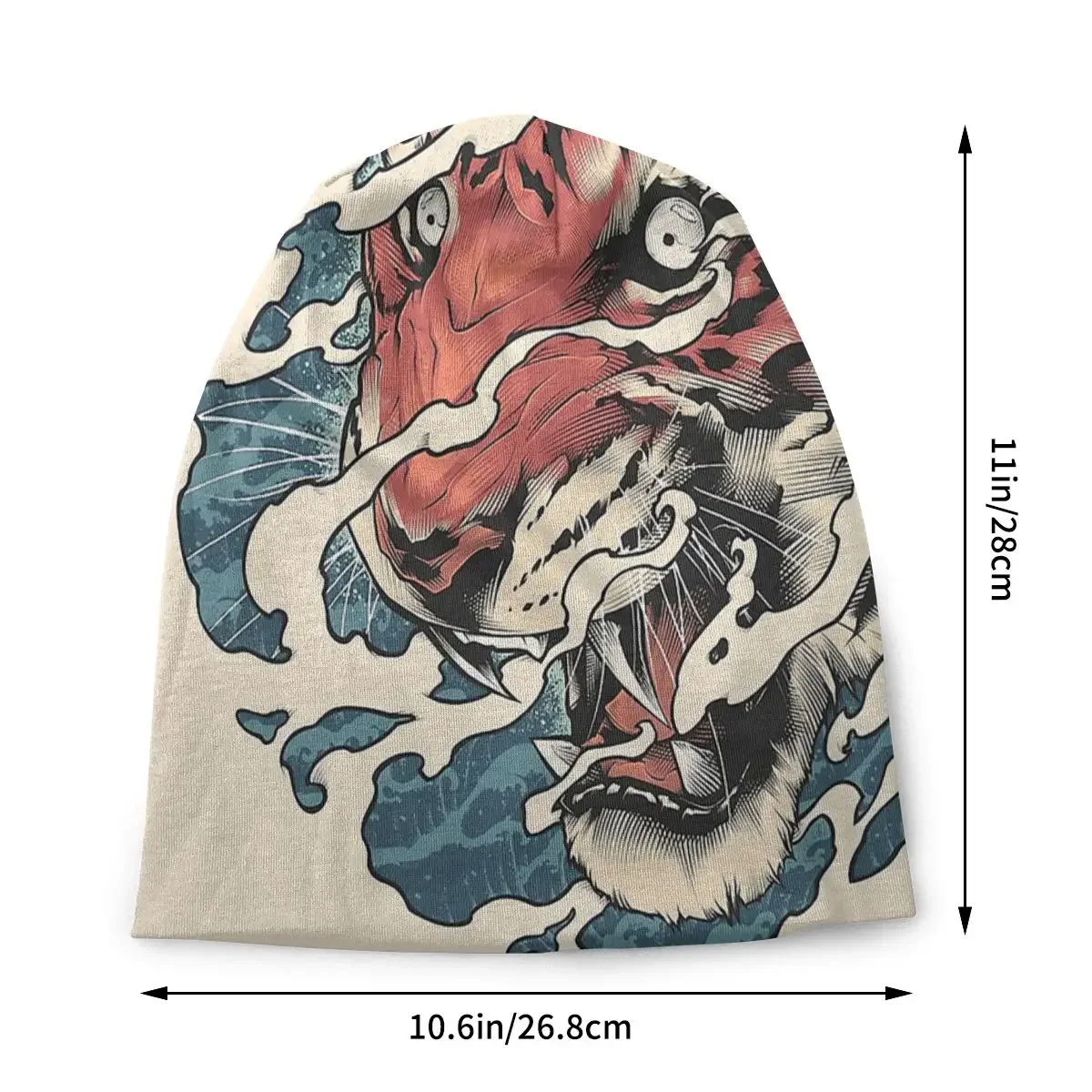 Tora Japanese Tiger Skullies Beanies Samurai Oni Hannya Demon Japanese Hat Goth Street Cap Summer Dual-use Bonnet Knitting Hats