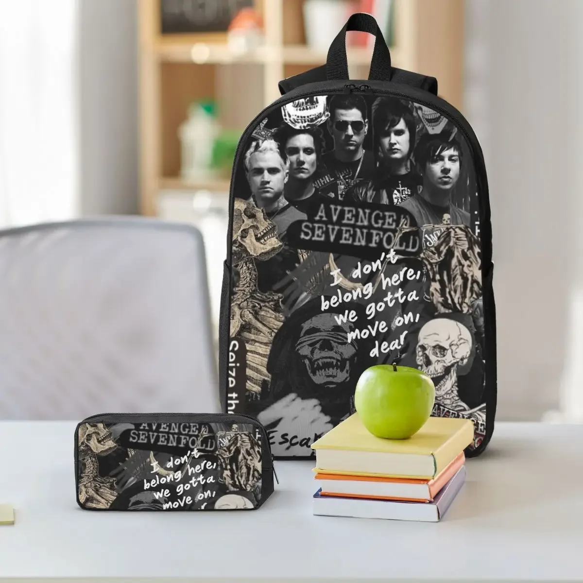Avenged Sevenfold Backpack Student Boys Girls BookBag School Bag Laptop Shoulder Bags 3ps Insulated Lunch Bag Pencil Case