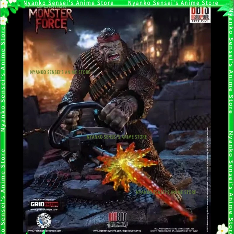 

In Stock Fresh Monkey Fiction Monster Force Wave 3 Heavy Machine Gun Gorilla 8 Inch Action Figure Anime Model Trendy Toy Desktop