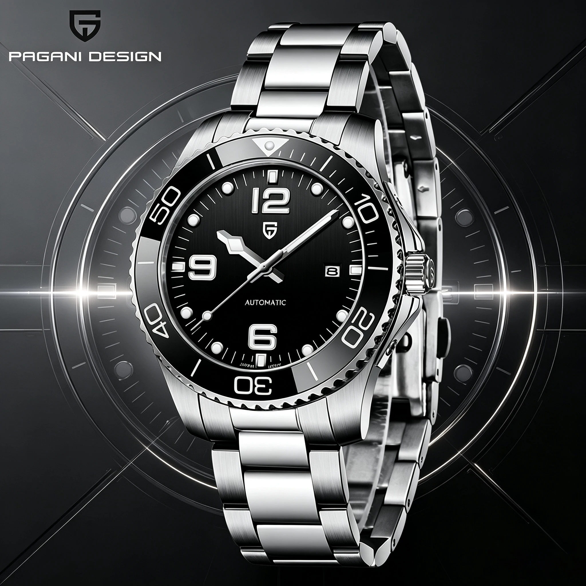 PAGANI DESIGN Nuevo Reloj Mecánico Automático para Hombre de 42 mm, Movimiento Citizen 8215, Acero Inoxidable, Resistente al Agua 10 Bar, Reloj Hombre