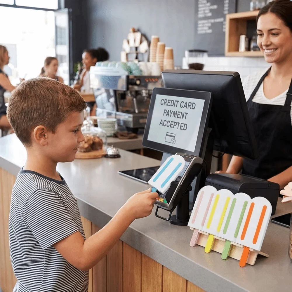 3D Printed Contactless Payment Card Holder Portable Ice Cream Shape Credit Card Wand Wireless Novelty Tap To Pay Wand Daily Use
