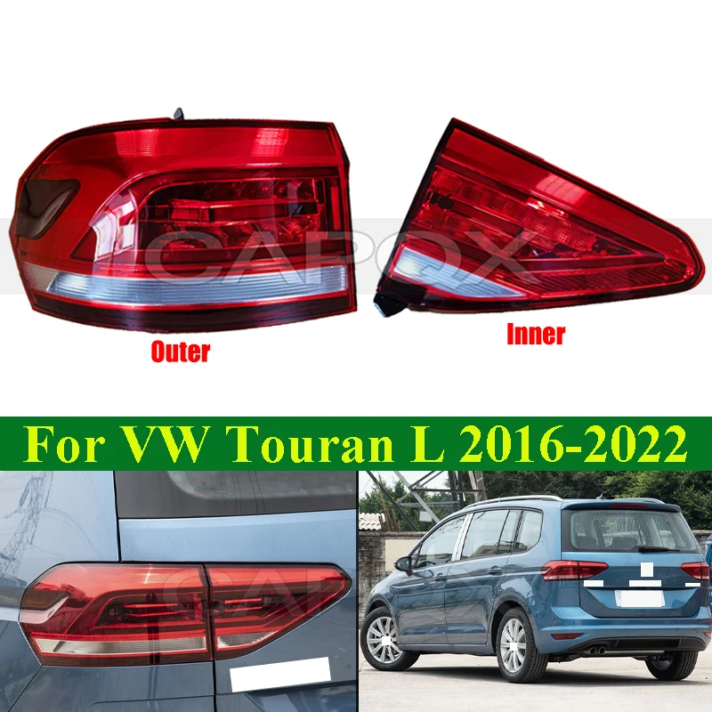 

CAPQX светодиодный задний фонарь заднего бампера, задний фонарь для VW Touran L 2016-2022, задний фонарь, задний стоп-сигнал, задний фонарь поворота