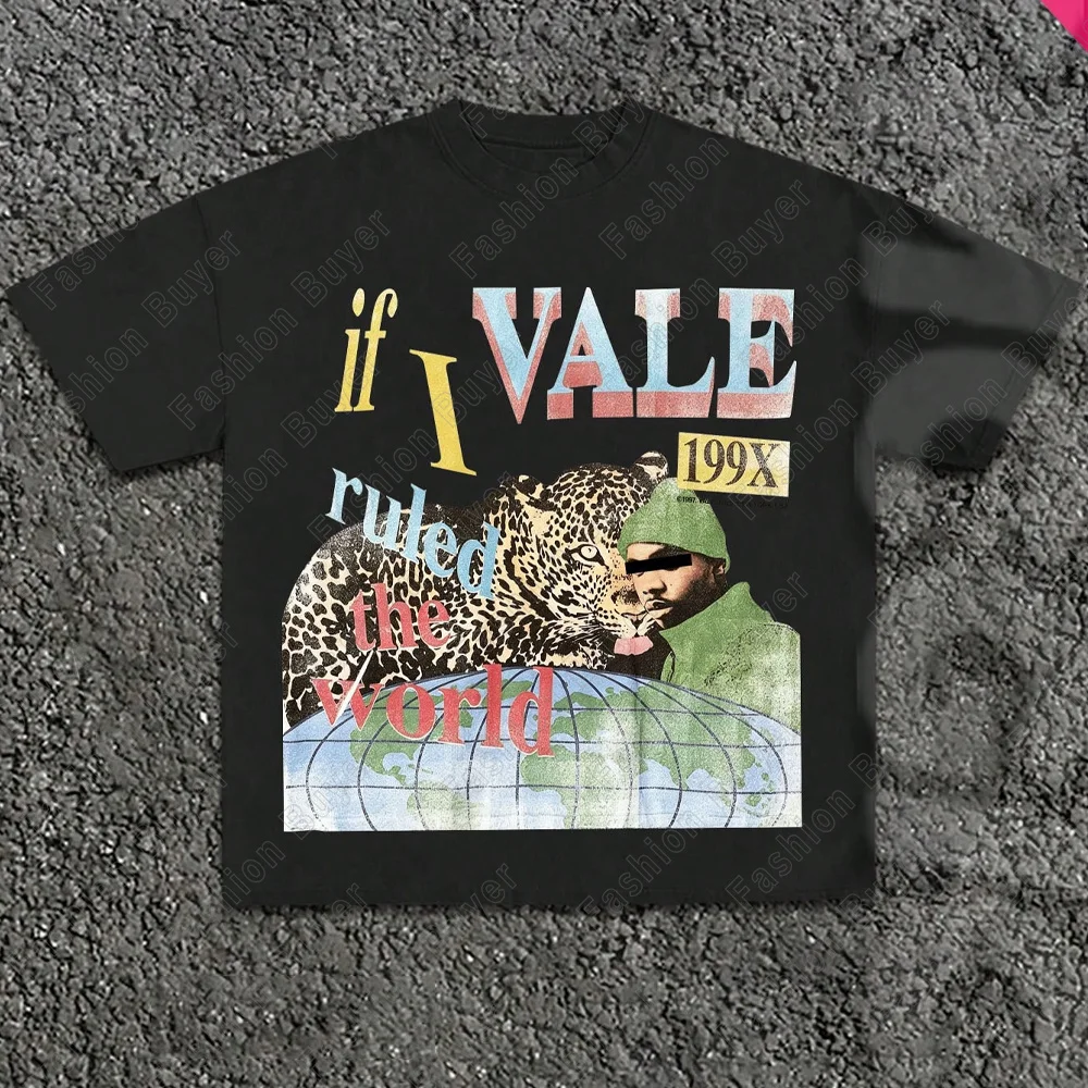 Leopard and Tiger Graphic Casual Cartoon T-Shirt Unisex Crew Neck Short-sleeved Retro Street Y2K Casual Fashion Tops Clothing