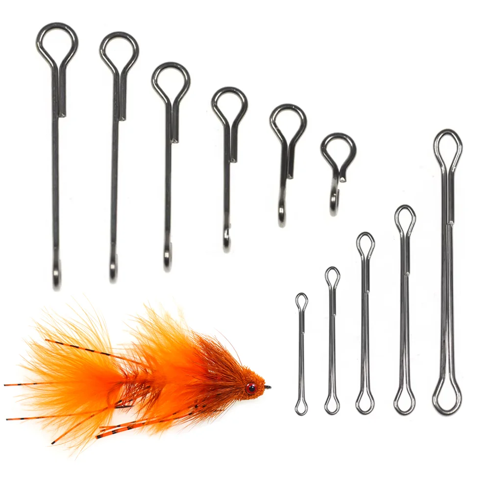 50 unidades de 10mm~45mm Espina de pez articulada tipo calavera de pez Waddington Shank para pesca de grandes especies, Streamer, Finesse y Changer, Material para atado de moscas