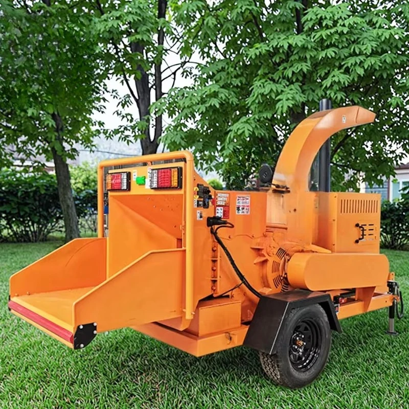 Tractor Mounted 6145 6175 Drum Wood Chipper 100HP 90KW Big  Engine Industrial Tree Branch Hydraulic Wood Chipper Machine